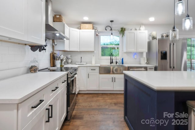 1135 Brook Path Trl, Denver, NC 28037 - kitchen featuring stainless steel appliances, a sink, white cabinetry, and recessed lighting