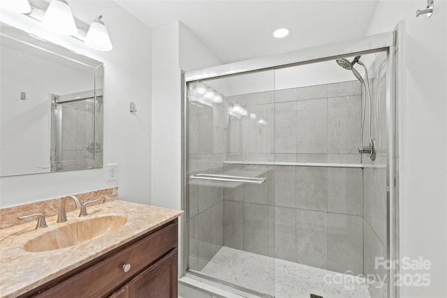 518 Westside Cir, China Grove, NC 28023 - full bath featuring vanity and a shower stall
