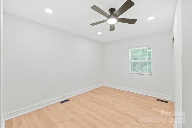 518 Westside Cir, China Grove, NC 28023 - unfurnished room with light wood finished floors, baseboards, ceiling fan, and recessed lighting