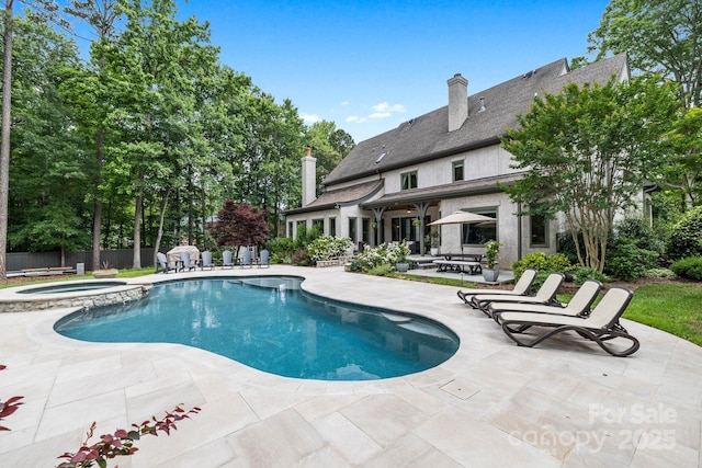 5523 Meadow Haven Ln, Charlotte, NC 28270 - view of swimming pool featuring a patio and a pool with connected hot tub