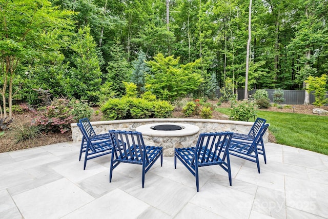 5523 Meadow Haven Ln, Charlotte, NC 28270 - view of patio / terrace featuring an outdoor fire pit