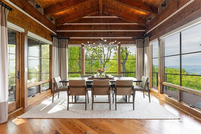 511 Asgi Trl, Maggie Valley, NC 28751 - sunroom featuring wooden ceiling and hardwood / wood-style floors