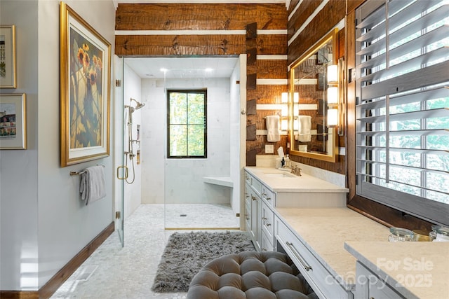 511 Asgi Trl, Maggie Valley, NC 28751 - full bath with a shower stall, vanity, and baseboards