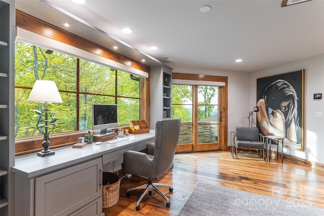 511 Asgi Trl, Maggie Valley, NC 28751 - office with light wood-type flooring, recessed lighting, and baseboards