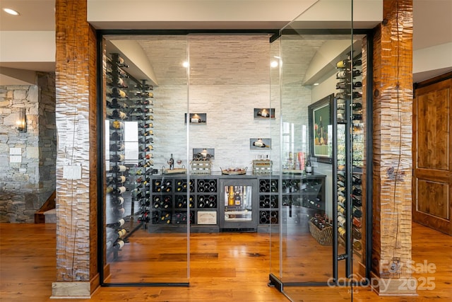 511 Asgi Trl, Maggie Valley, NC 28751 - wine cellar featuring wood finished floors and beverage cooler