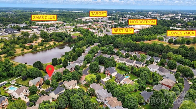 138 Montibello Dr, Mooresville, NC 28117 - aerial overview of property's location with a large body of water and nearby suburban area