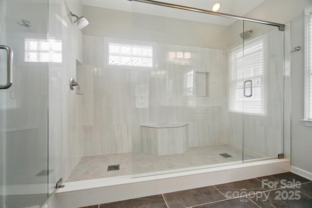 138 Montibello Dr, Mooresville, NC 28117 - bathroom with a stall shower and tile patterned floors