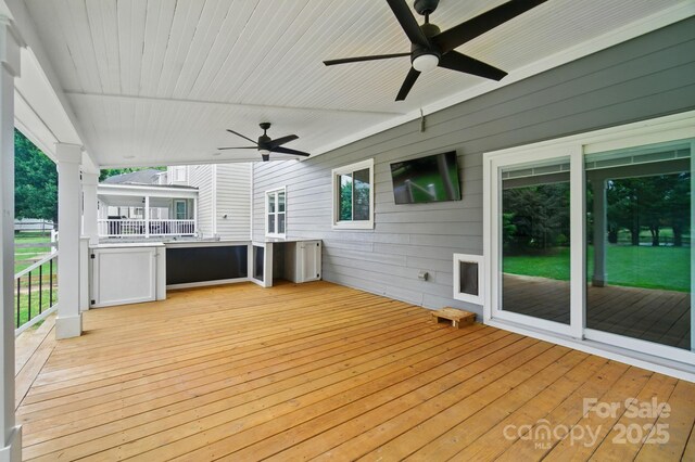 138 Montibello Dr, Mooresville, NC 28117 - wooden deck with a ceiling fan