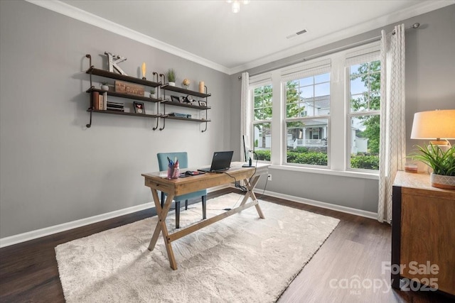 9530 Hightower Oak St, Huntersville, NC 28078 - office space featuring wood finished floors, baseboards, and ornamental molding