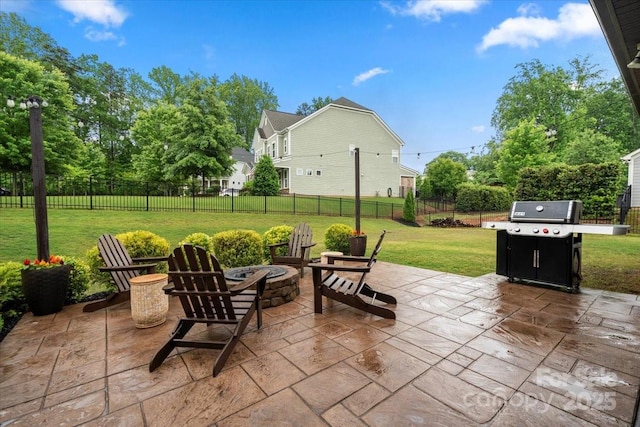9530 Hightower Oak St, Huntersville, NC 28078 - view of patio with a fire pit