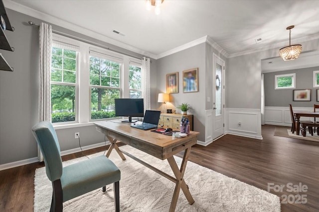 9530 Hightower Oak St, Huntersville, NC 28078 - office space featuring plenty of natural light, wood finished floors, crown molding, and baseboards