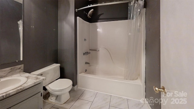 2026 Willow Ridge St, Conover, NC 28613 - full bath with shower / bath combo, vanity, toilet, and marble finish floors