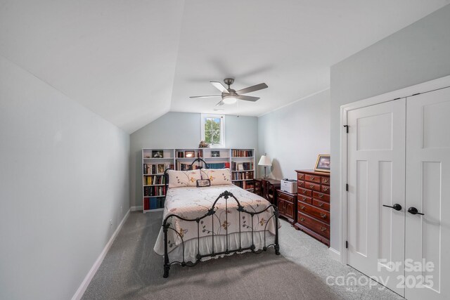 122A Deer Brook Dr Unit A, Shelby, NC 28150 - carpeted bedroom with lofted ceiling and ceiling fan