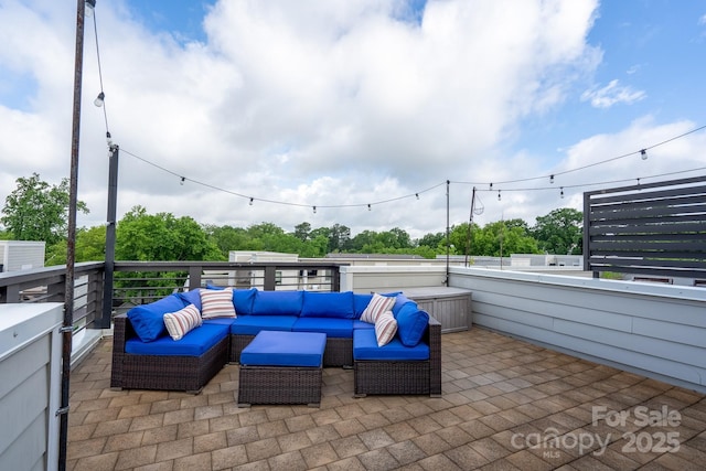 view of patio / terrace featuring an outdoor living space