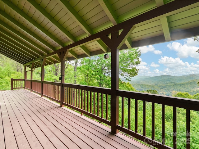 572 Multiflora Way, Waynesville, NC 28785 - wooden deck featuring a mountain view