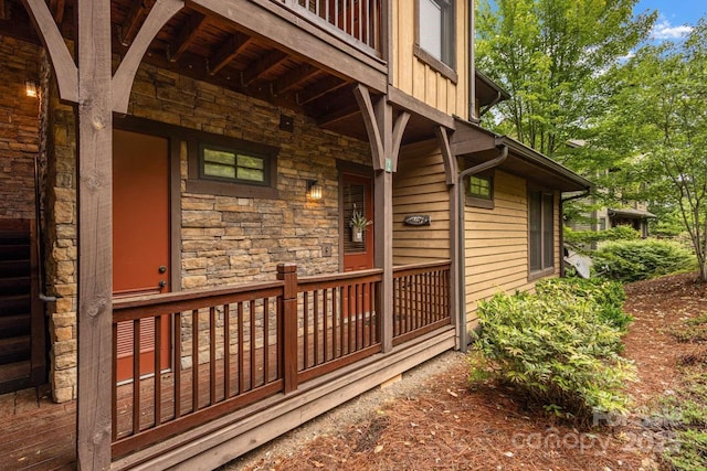 85 Southshore Dr Unit A2, Tuckasegee, NC 28783 - entrance to property with stone siding and a porch