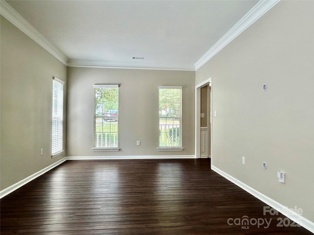 4504 Bellmore Ct, Charlotte, NC 28269 - unfurnished room featuring dark wood finished floors and ornamental molding