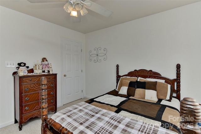 7007 Broad Leaf Ct, Indian Trail, NC 28079 - bedroom featuring light carpet, a ceiling fan, and baseboards