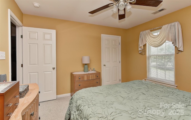 7007 Broad Leaf Ct, Indian Trail, NC 28079 - bedroom with light colored carpet, ceiling fan, and baseboards