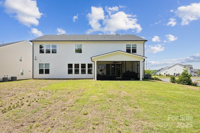 4530 Tournette Dr Unit 18, Indian Land, SC 29707 - back of house featuring a sunroom, a yard, and central AC