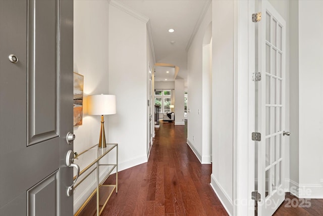 7913 Waverly Walk Ave, Charlotte, NC 28277 - hall with wood finished floors, baseboards, and recessed lighting