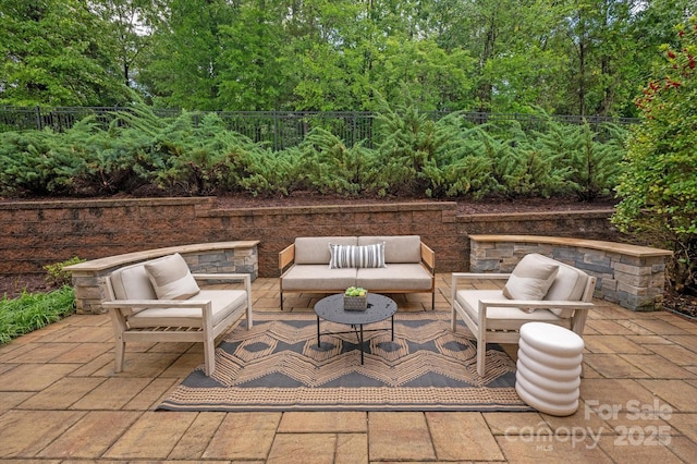 7913 Waverly Walk Ave, Charlotte, NC 28277 - view of patio featuring fence and outdoor lounge area