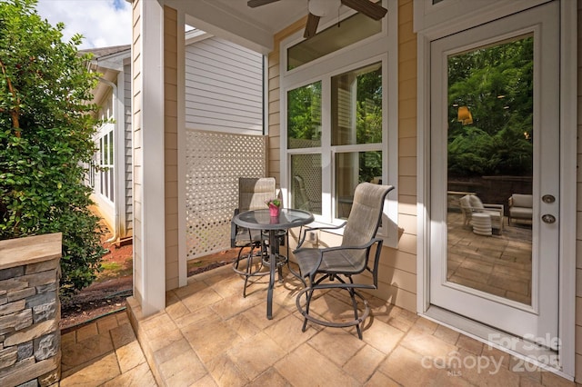 7913 Waverly Walk Ave, Charlotte, NC 28277 - view of patio / terrace with ceiling fan