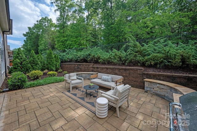 7913 Waverly Walk Ave, Charlotte, NC 28277 - view of patio featuring an outdoor living space and fence