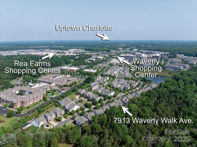 7913 Waverly Walk Ave, Charlotte, NC 28277 - aerial overview of property's location