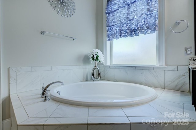 14503 Crest Ct, Charlotte, NC 28278 - bathroom with a garden tub and vanity