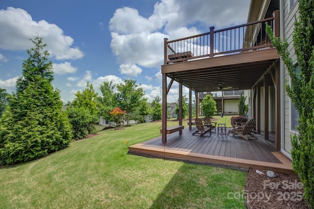 14503 Crest Ct, Charlotte, NC 28278 - view of grassy yard with a wooden deck