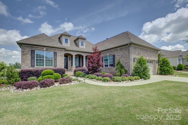 14503 Crest Ct, Charlotte, NC 28278 - view of front of house featuring brick siding, a garage, and a front lawn