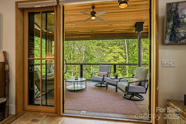 7 Bee Balm Way, Asheville, NC 28804 - doorway to outside featuring ceiling fan