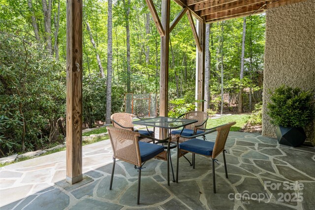 20 E Owl Creek Ln, Fairview, NC 28730 - view of patio with outdoor dining area