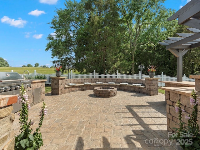 2521 Neely Store Rd, Rock Hill, SC 29730 - view of patio featuring an outdoor fire pit