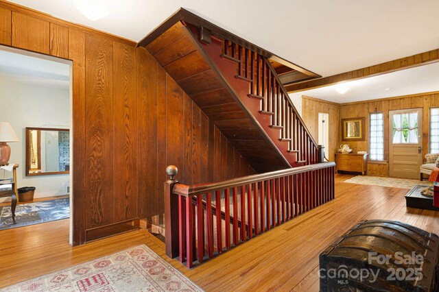 1186 US-70 Hwy, Black Mountain, NC 28711 - stairs featuring wood walls and wood-type flooring