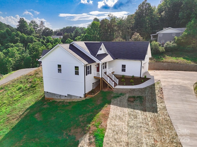 220 Pine Ridge Rd, Mars Hill, NC 28754 - view of front of property with driveway and crawl space