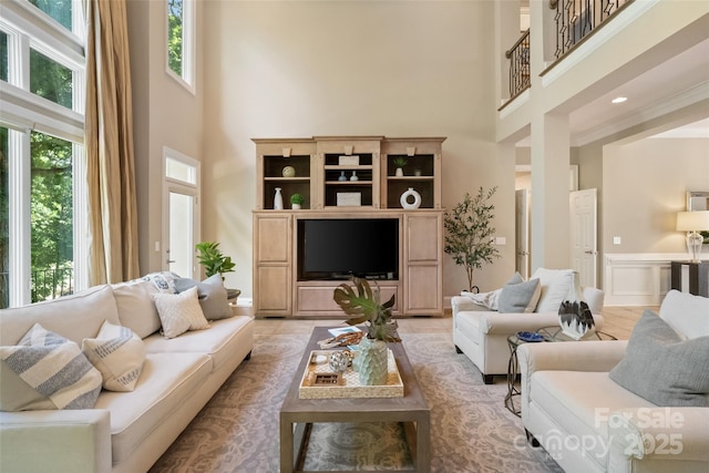 14515 Nolen Ln, Charlotte, NC 28277 - living area featuring a high ceiling and plenty of natural light