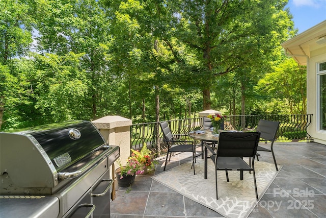 14515 Nolen Ln, Charlotte, NC 28277 - view of patio featuring a grill and outdoor dining area