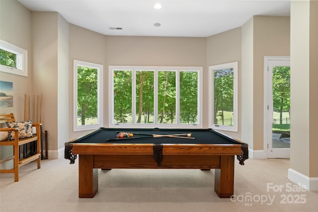 14515 Nolen Ln, Charlotte, NC 28277 - recreation room with plenty of natural light, light carpet, and pool table