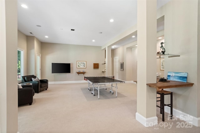 14515 Nolen Ln, Charlotte, NC 28277 - rec room featuring carpet, recessed lighting, and baseboards