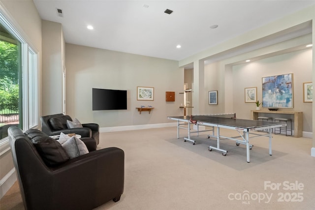 14515 Nolen Ln, Charlotte, NC 28277 - playroom with light carpet, baseboards, and recessed lighting
