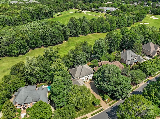 14515 Nolen Ln, Charlotte, NC 28277 - aerial view of property and surrounding area featuring nearby suburban area, a golf club, and a tree filled landscape