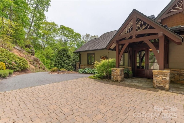 2461 Eagles Nest Rd, Waynesville, NC 28786 - view of patio featuring french doors