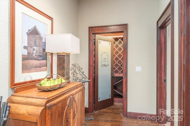 2461 Eagles Nest Rd, Waynesville, NC 28786 - corridor featuring dark wood-type flooring and baseboards