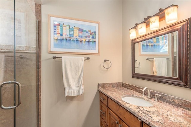 2461 Eagles Nest Rd, Waynesville, NC 28786 - bathroom featuring vanity and a shower stall