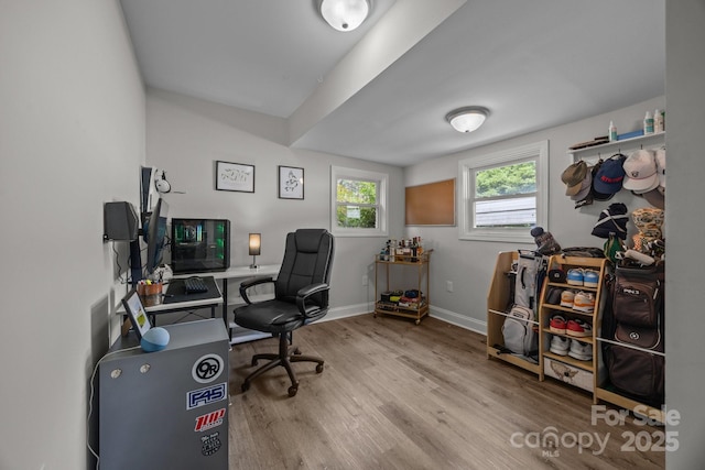5371 Davidson Rd, Davidson, NC 28036 - home office with wood finished floors and baseboards