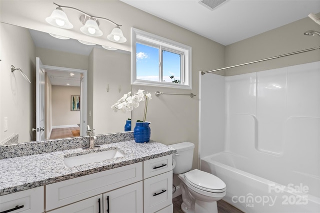 43 Clarks Chapel Ext, Weaverville, NC 28787 - bathroom featuring toilet, vanity, and shower / washtub combination