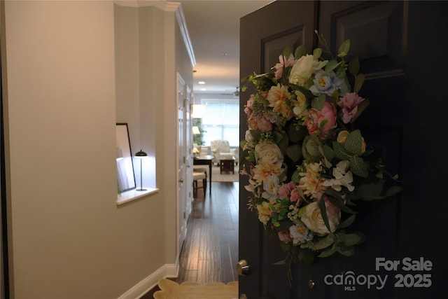1000 E Woodlawn Rd Unit 107, Charlotte, NC 28209 - hallway with wood finished floors and baseboards
