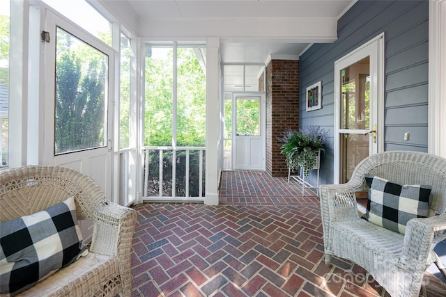 287 Anne St, Rutherfordton, NC 28139 - sunroom / solarium featuring plenty of natural light and brick flooring